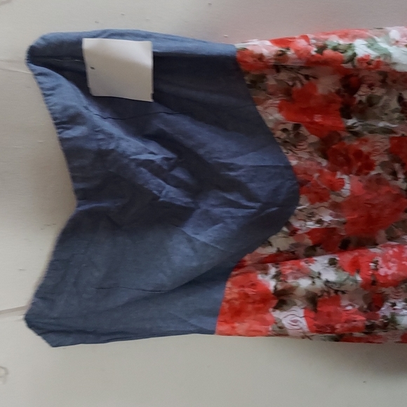 Plus Size 3X Denim and Lace HI Lo Strapless Dress 👗 😍 - Picture 2 of 10